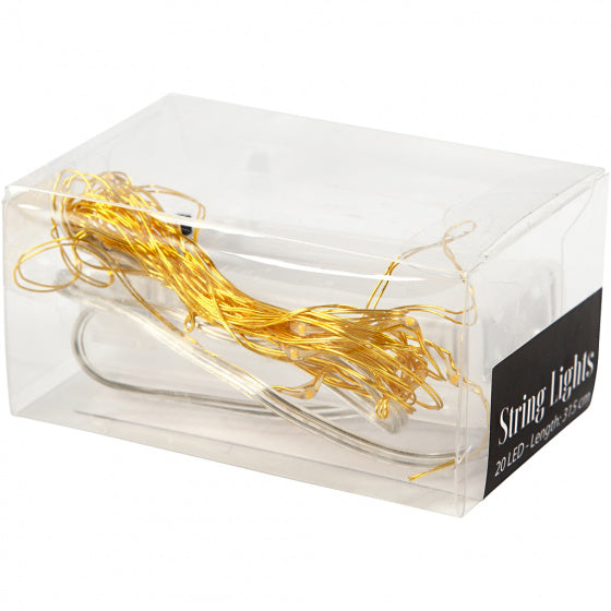 lichtsnoer 20 lampjes goud LED 3,15m