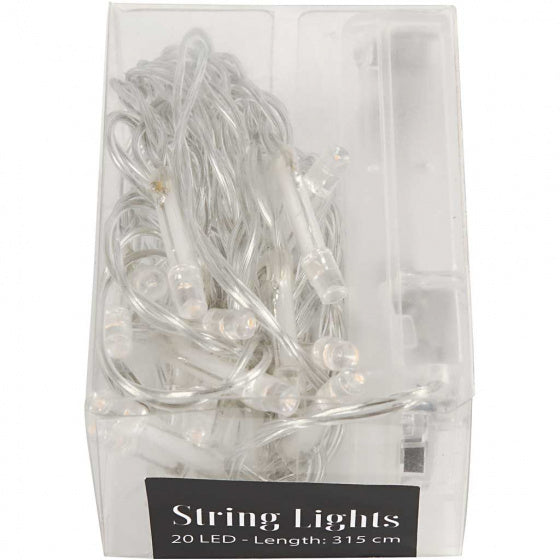 lichtsnoer 20 lampjes transparant LED 3,15m
