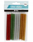 lijmpatronen gekleurde glitter mini 10 stuks 10 cm