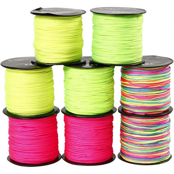 macramé koord multicolor 28 meter 1 mm 8 stuks