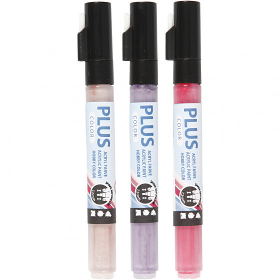 Plus Color Verfstiften - Fuchsia,Dusty Rose,Donker Lila