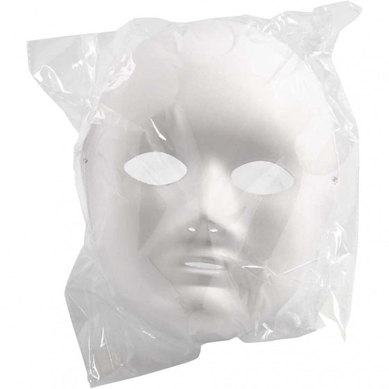 masker 22 x 17 cm wit papierpulp 1 stuk