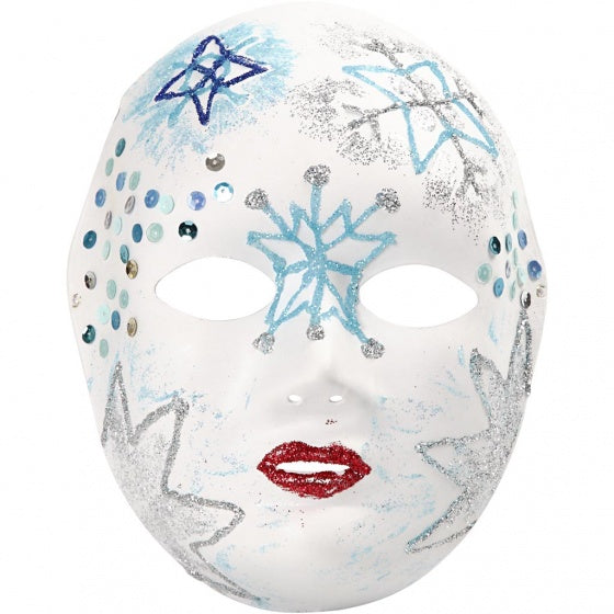 masker 22 x 17 cm wit papierpulp 1 stuk