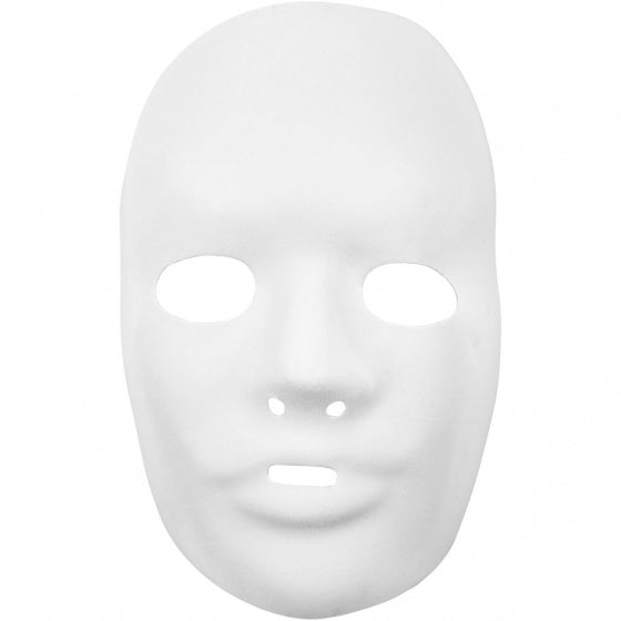 Kunststof Masker Wit, 24x25,5cm