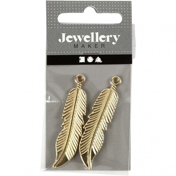 veertjes 10 x 45 mm 2 stuks goud