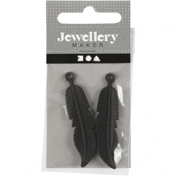 veertjes 10 x 45 mm 2 stuks zwart