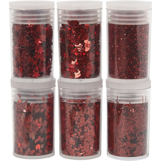 metallic glitter rood 6 x 5 gram