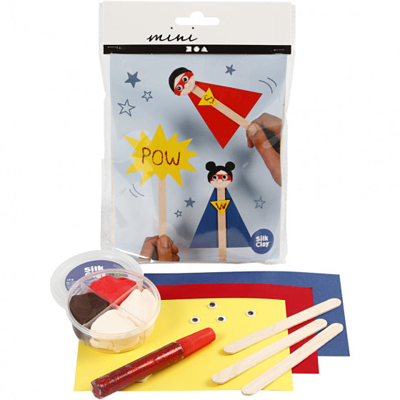 Mini Creatieve Set ijsstokjesfiguren-superhero 1set