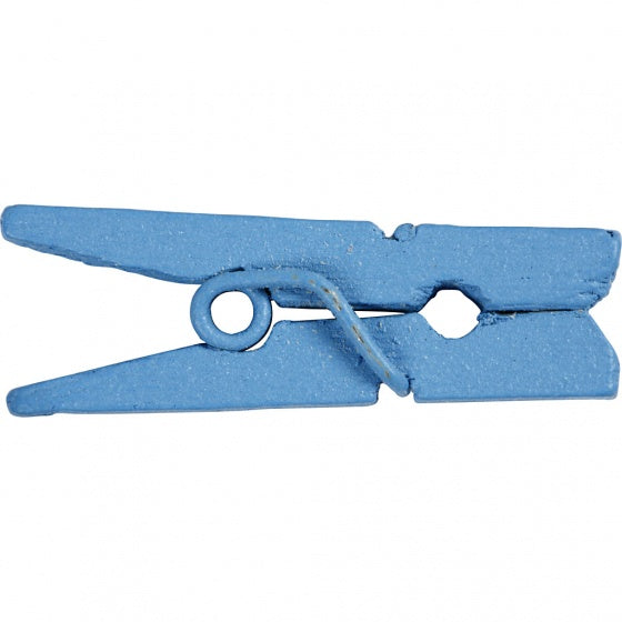 mini wasknijpers 2,5 x 0,3 cm blauw 36 stuks