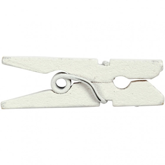 mini wasknijpers 2,5 x 0,3 cm wit 36 stuks