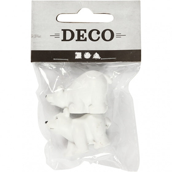 miniatuur ijsberen 2 stuks 4,5 cm wit