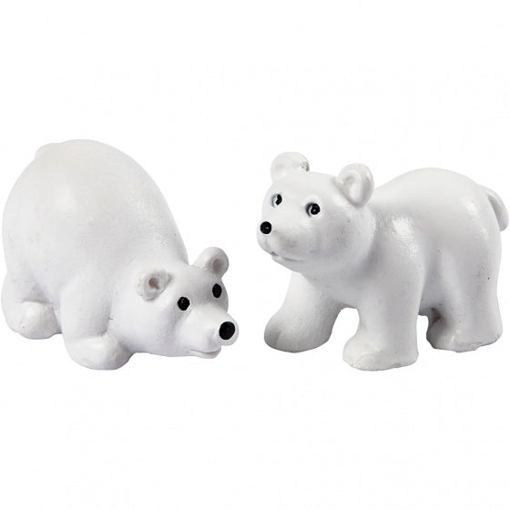 miniatuur ijsberen 2 stuks 4,5 cm wit