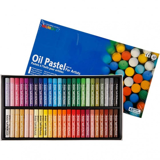 Mungyo oliepastel multicolor 7 cm 48 stuks