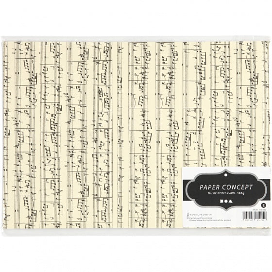 muzieknotenkarton 21 x 29,7 cm 10 stuks multicolor