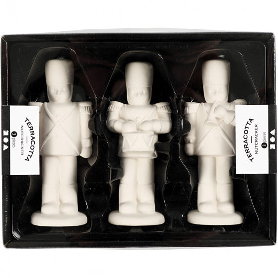 notenkraker 14 cm terracotta wit 3 stuks