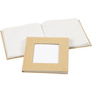 notitieboek met gat 14 x 14 cm bruin/wit