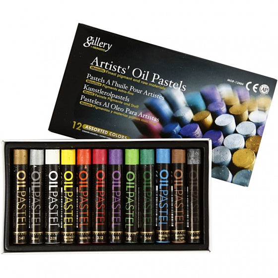 Gallery oliepastel multicolor 7 cm 12 stuks