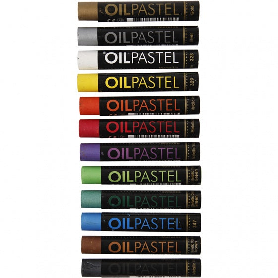 Gallery oliepastel multicolor 7 cm 12 stuks
