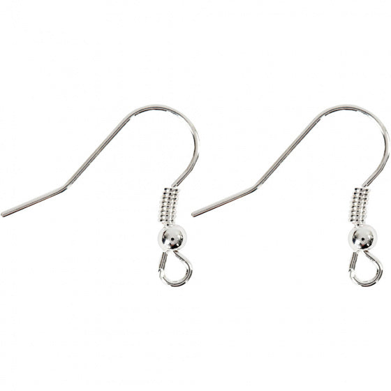 oorbellen 18 mm verzilverd 10 stuks