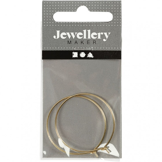 oorbellen metaal 30 mm goud 6 stuks