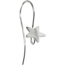 oorbellen ster 24 mm verzilverd 6 stuks