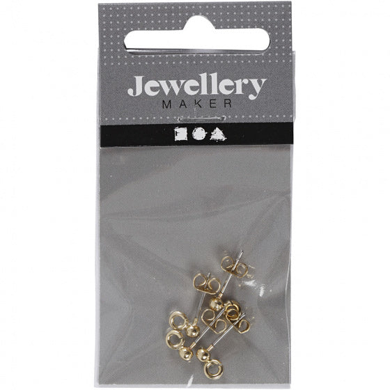 oorstekers 15 mm verguld 10 stuks