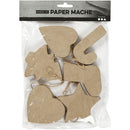 ornamenten Kerst papier-maché 7-8 cm bruin 6 stuks