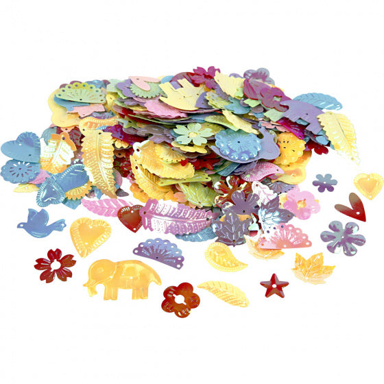paillettenmix carnaval helder gekleurd 15-45 mm 30 gram