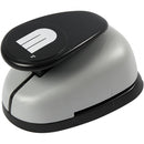 papierpons 46 x 67 mm gevlochten hart grijs/zwart