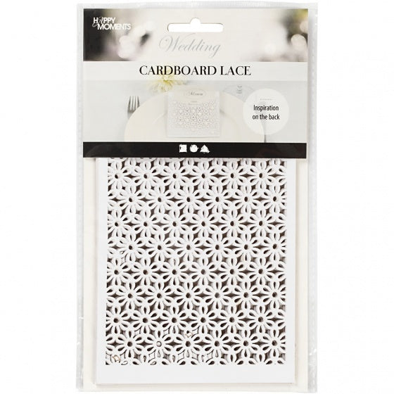 Patroonkarton Bloem Wit, 10st.