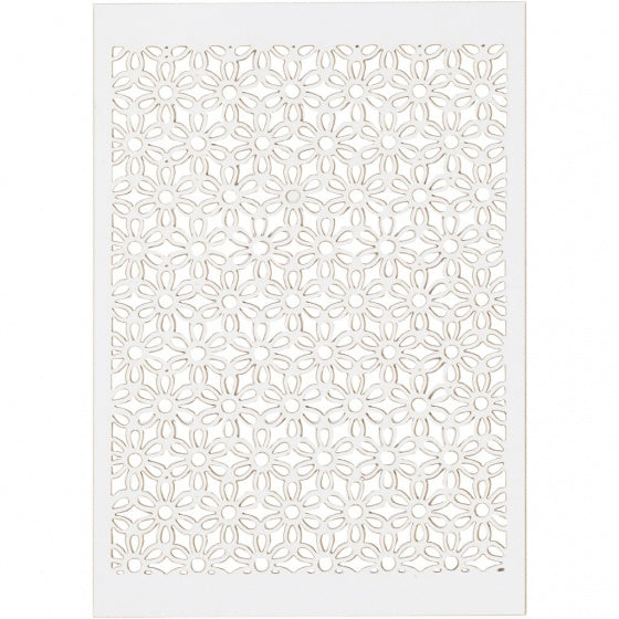 Patroonkarton Bloem Wit, 10st.