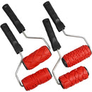 patroonroller 10 cm zwart/rood 4 stuks
