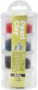 Pearl Clay klei en kralen 3x25 gram blauw/rood/zwart