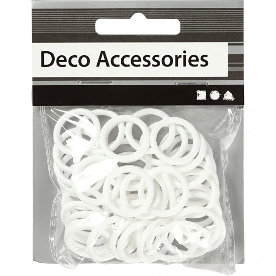 plastic ring wit 50 stuks 19 mm