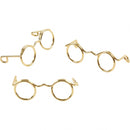 Poppenbril 25 mm goud 10 stuks