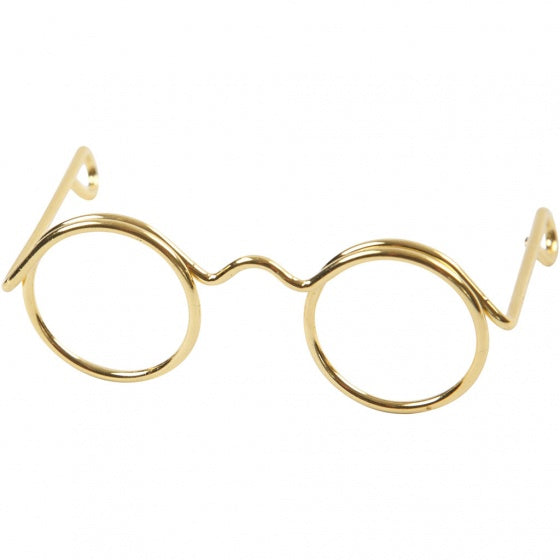 Poppenbril 35 mm goud 10 stuks