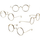 Poppenbril 50 mm goud 10 stuks