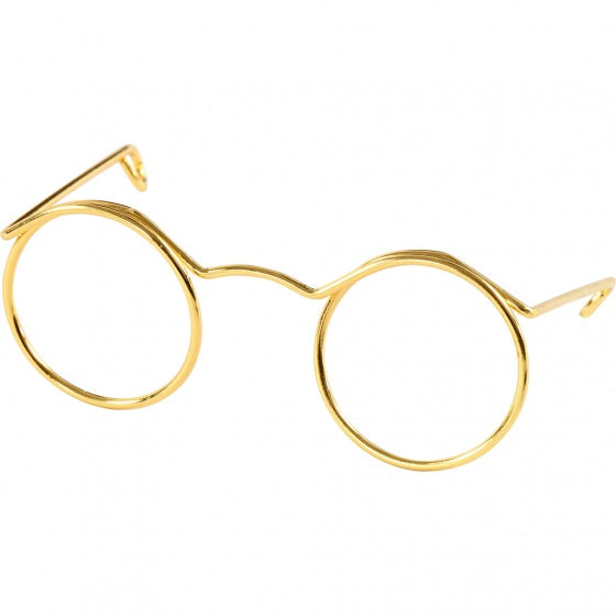 Poppenbril 50 mm goud 10 stuks