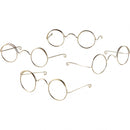 Poppenbril 60 mm goud 10 stuks