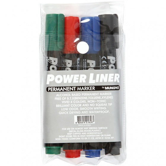 Power Liner permanente stiften vier kleuren