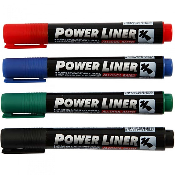 Power Liner permanente stiften vier kleuren