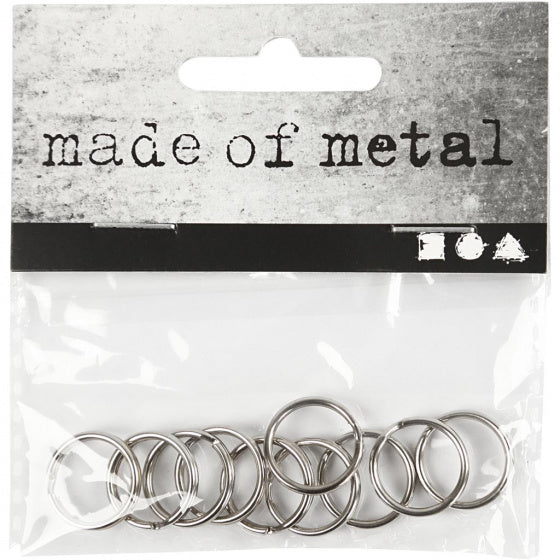 ringen 15 mm 10 stuks zilver