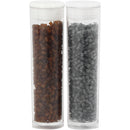 Rocailles 1,7 mm bruin/transparant grijs