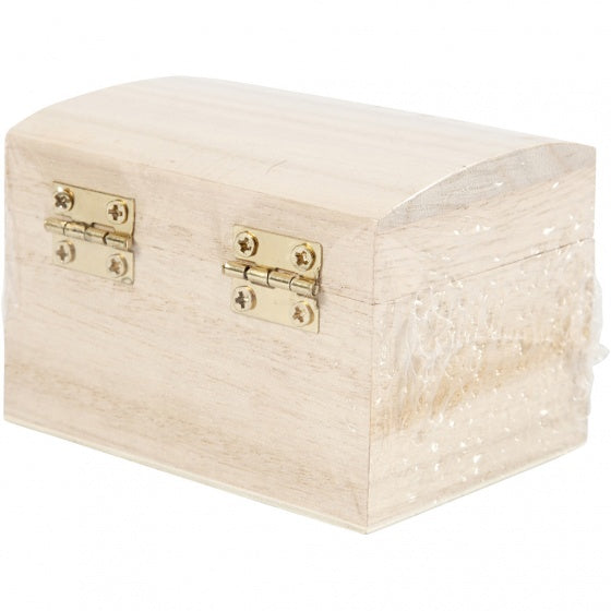 schatkist met magneet hout 8 x 6 x 4,5 cm