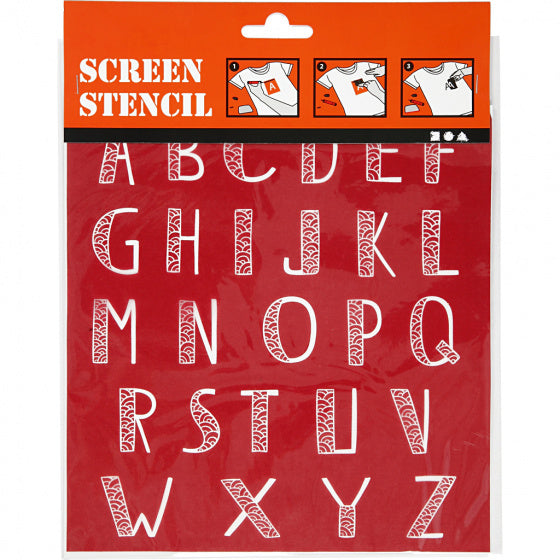 screen stencil alfabet 20 x 22 cm