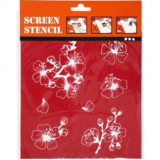 screen stencil bloemen 20 x 22 cm