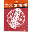 screen stencil I love you 20 x 22 cm
