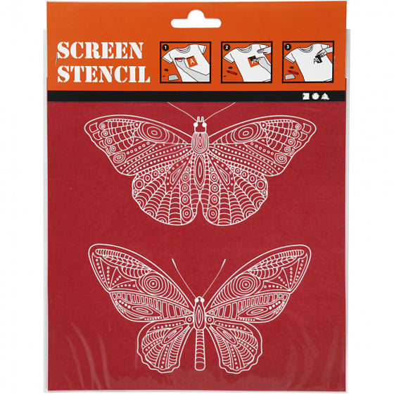 screen stencil vlinders 20 x 22 cm