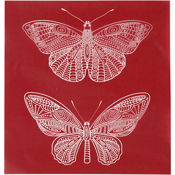 screen stencil vlinders 20 x 22 cm