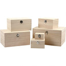 set houten dozen met sluiting unisex 6 stuks